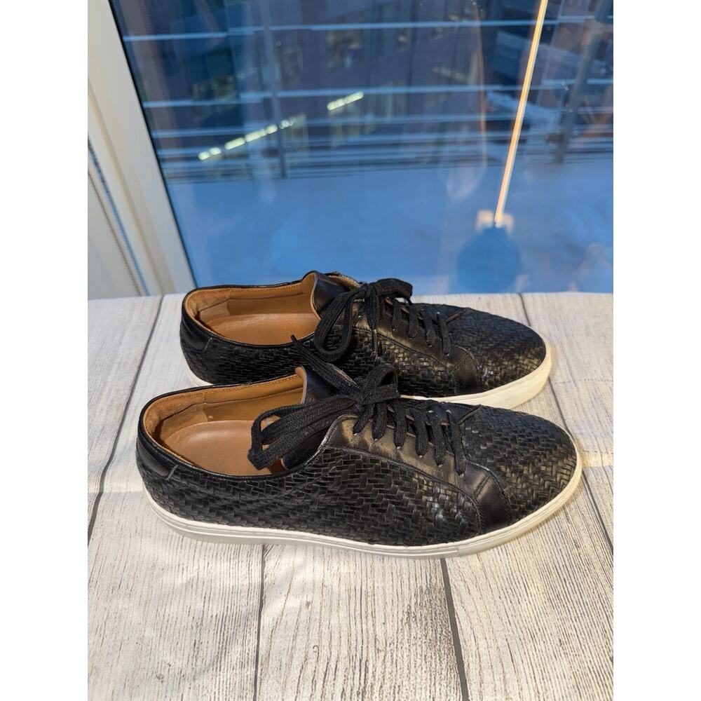 TAFT Sneaker Black Woven Leather EU 42 Low Top Men's Casual Lace-up Sneaker - Picture 2 of 11